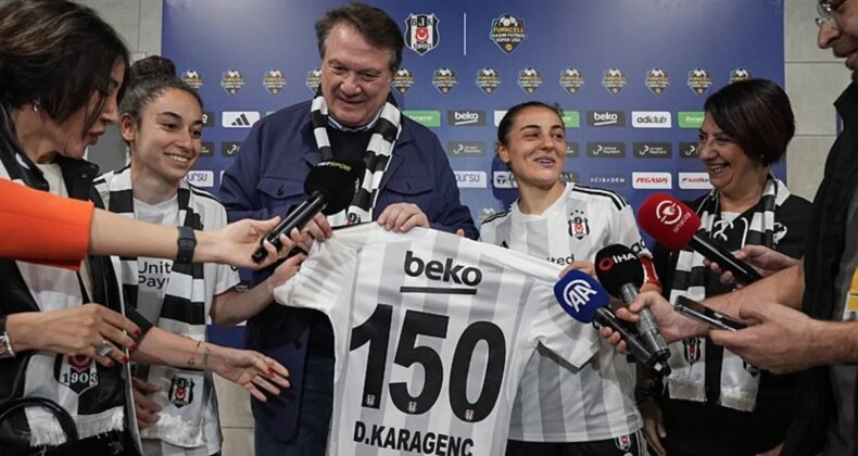 Beşiktaş Başkanı Hasan Arat’tan 150. maçına çıkan Didem Karagenç’e forma